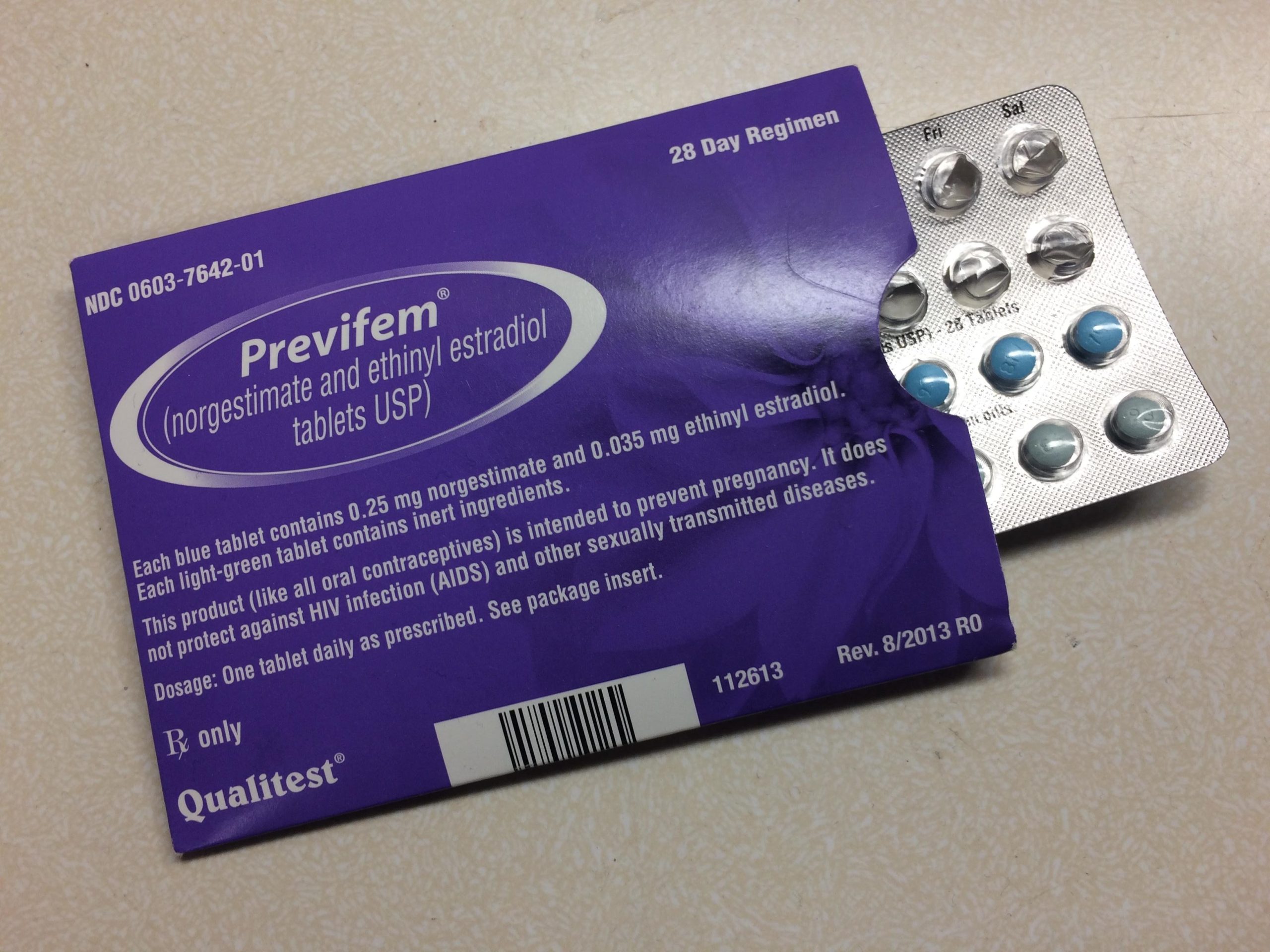 Previfem birth control pills 