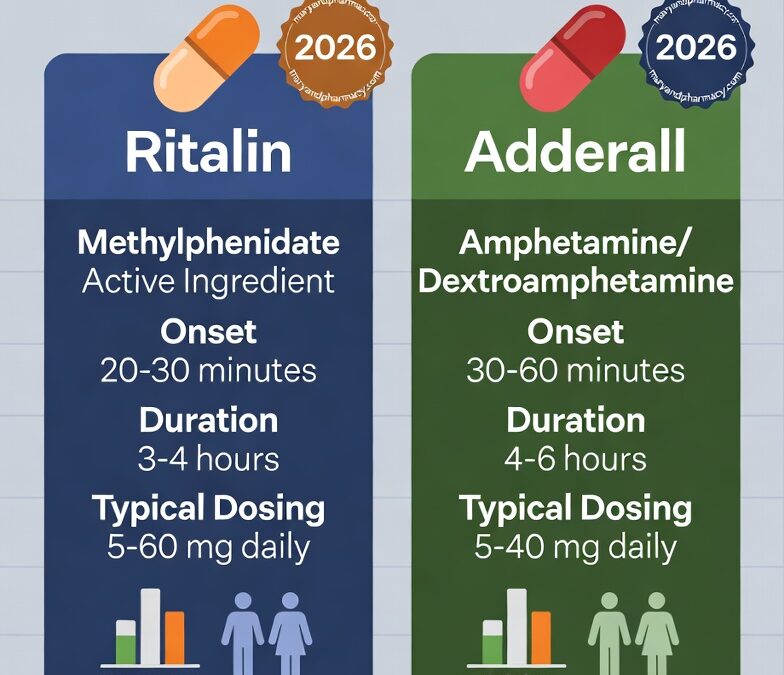 Ritalin vs Adderall 2026: 10 Key Differences, Side Effects, Cost & Which Is Better for You