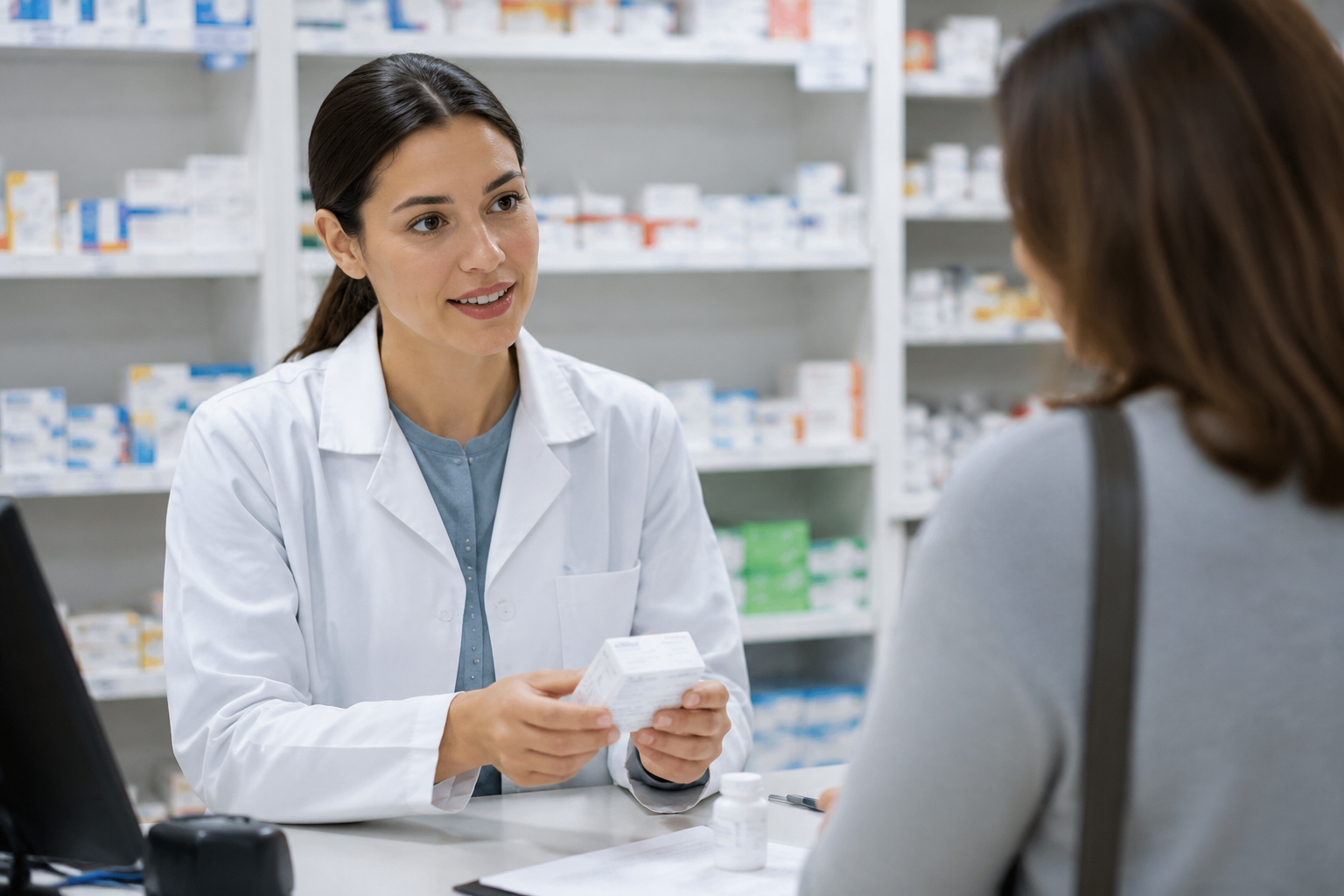 ADHD medication options Pharmacist reviewing ADHD medication options with patient
